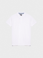 %Pto% Polo básico cuello clásico blanco vista frontal