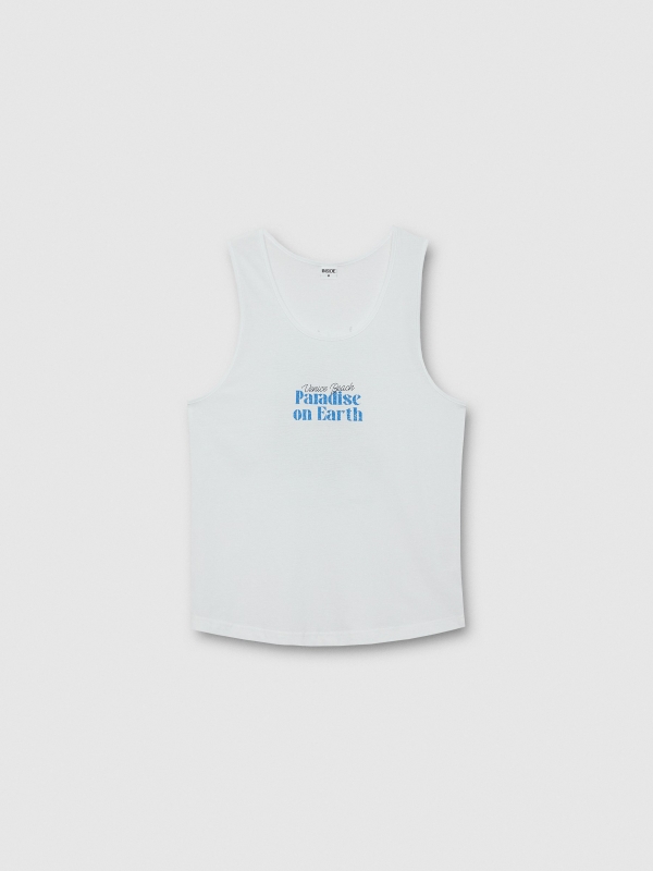  Camiseta de tirantes beach blanco vista frontal
