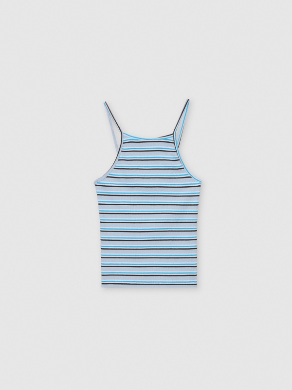  Top halter rib rayas azul vista frontal