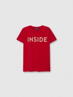 %Pto% Basic logo t-shirt Inside red front view