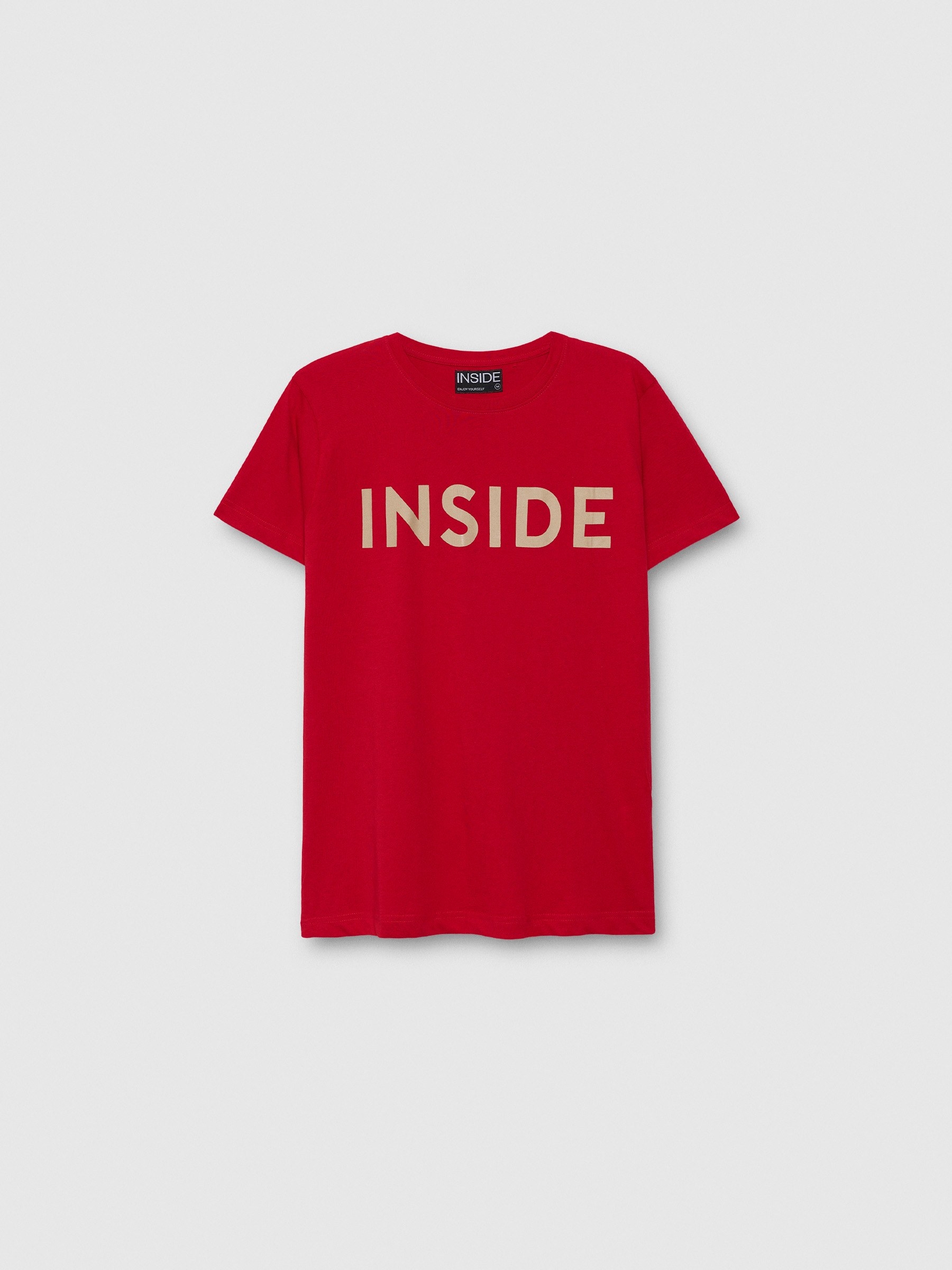 Camiseta básica logo Inside rojo vista media frontal