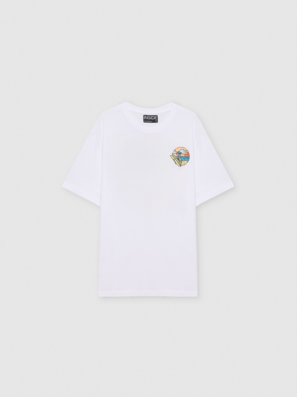  Short-sleeve t-shirt with skull print white front view