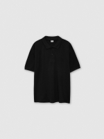%Pto% Polo básico preto vista frontal