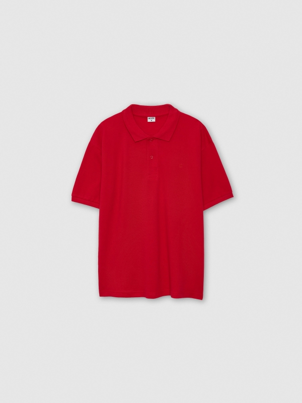  Polo básico rojo vista frontal