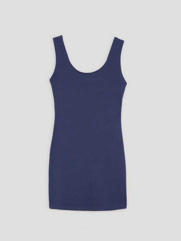  Basic strappy dress blue front view
