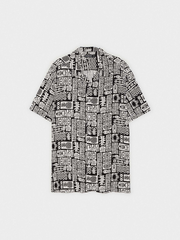  Short sleeve print shirt black