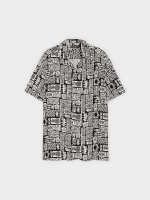%Pto% Short sleeve print shirt black