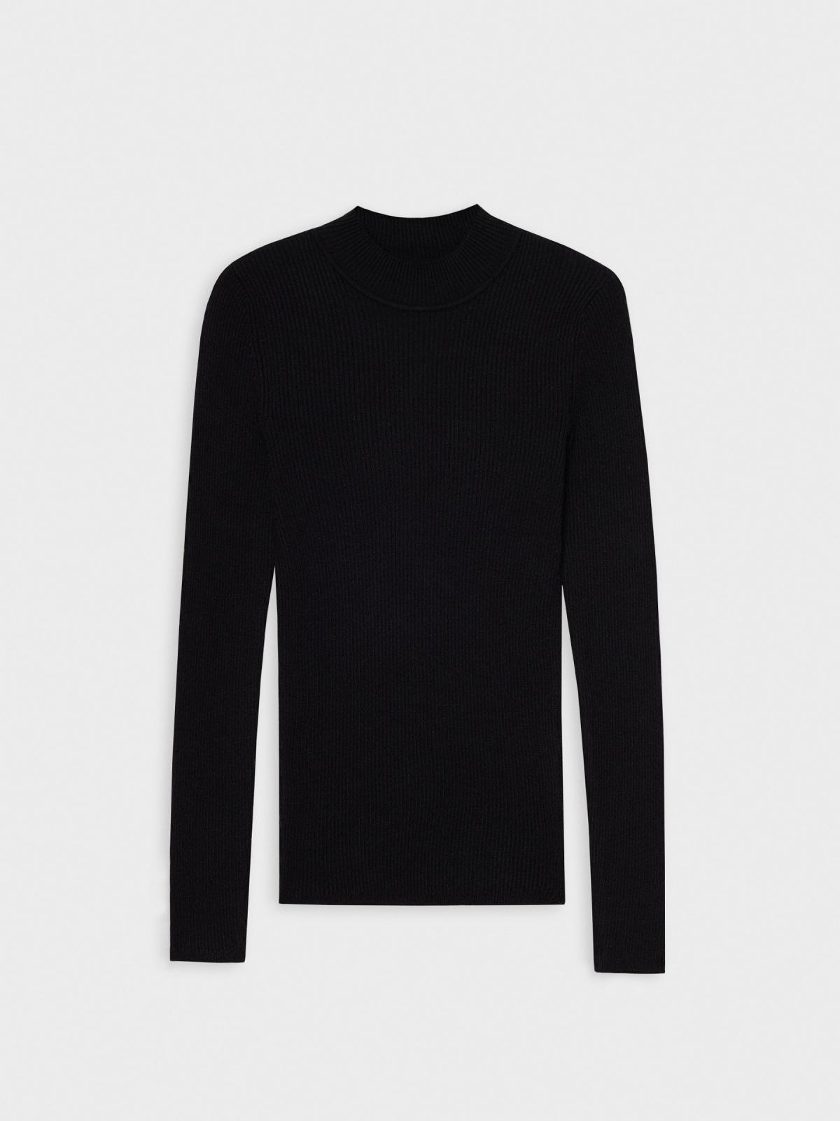  Jersey negro rin cuello alto negro vista frontal