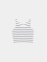 %Pto% Striped cropped tank t-shirt white front view