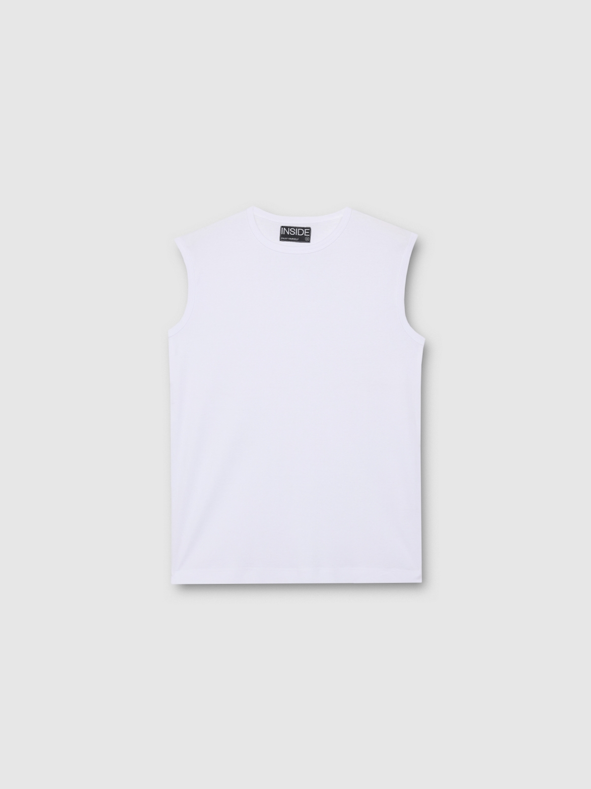 Basic sleeveless t-shirt white front view