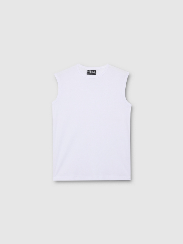  Basic sleeveless t-shirt white front view