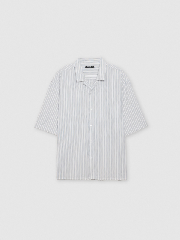 Short-sleeve shirt with two-tone stripes