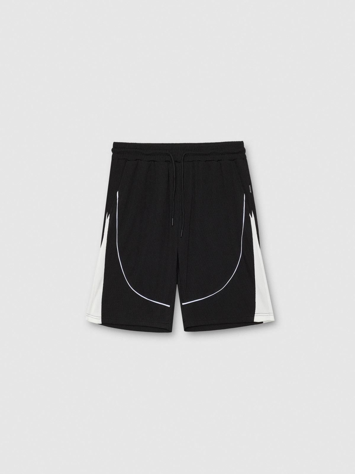  Bermuda jogger contrast line black front view