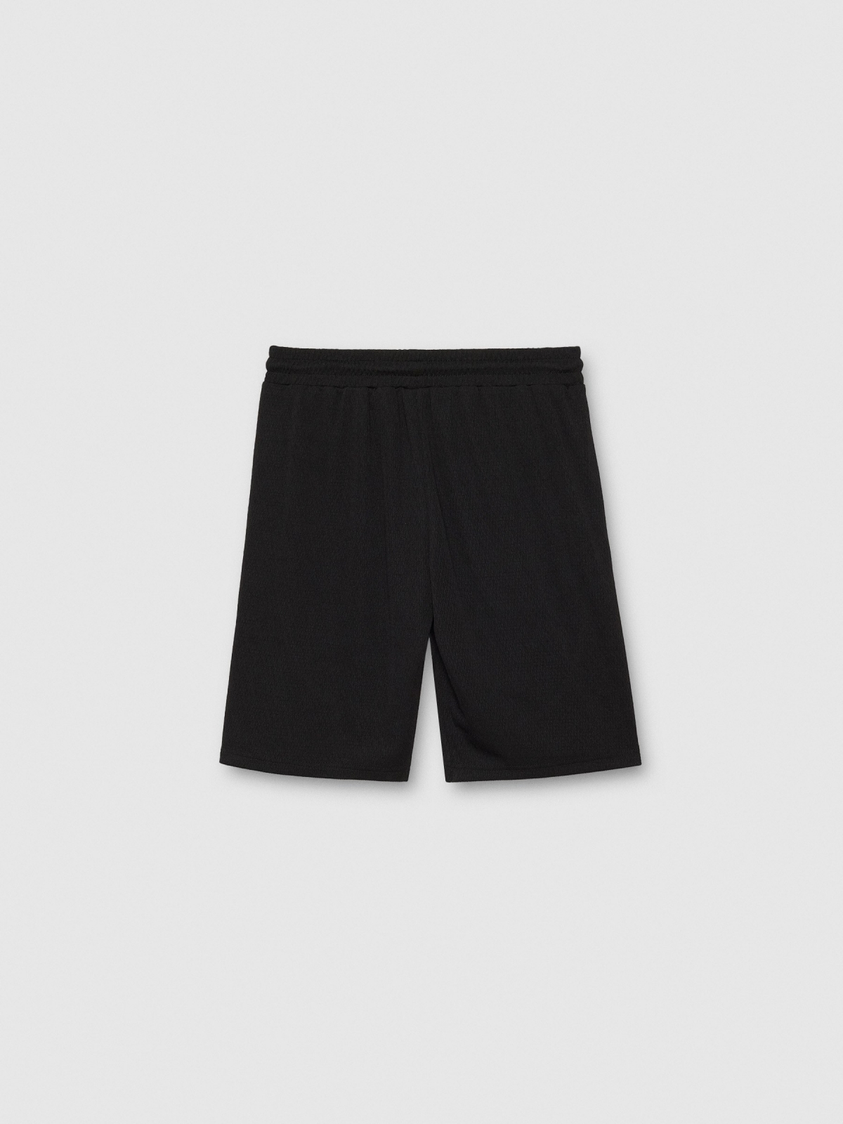 Bermuda jogger contrast line black back view