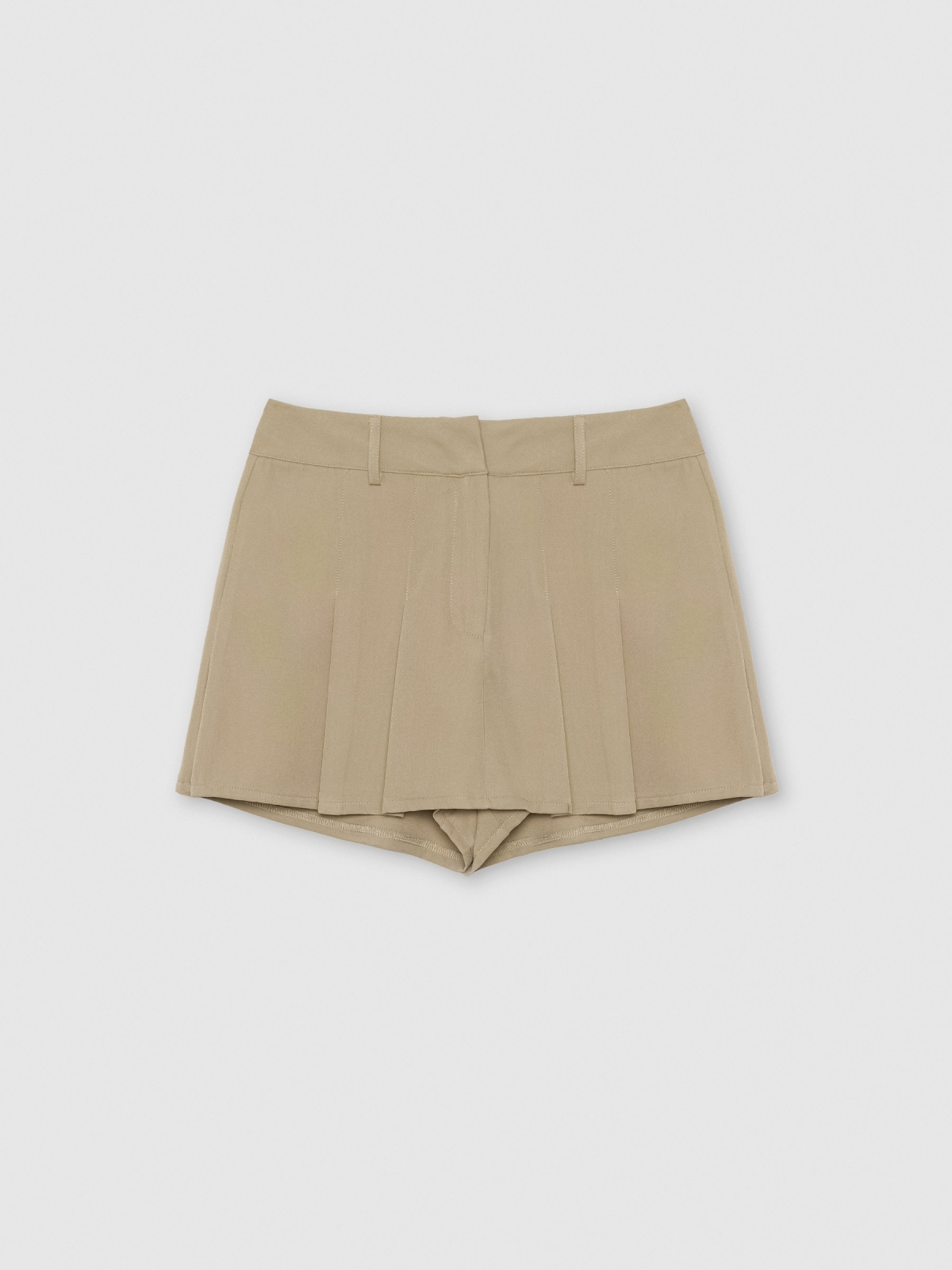  Pleated skort taupe front view