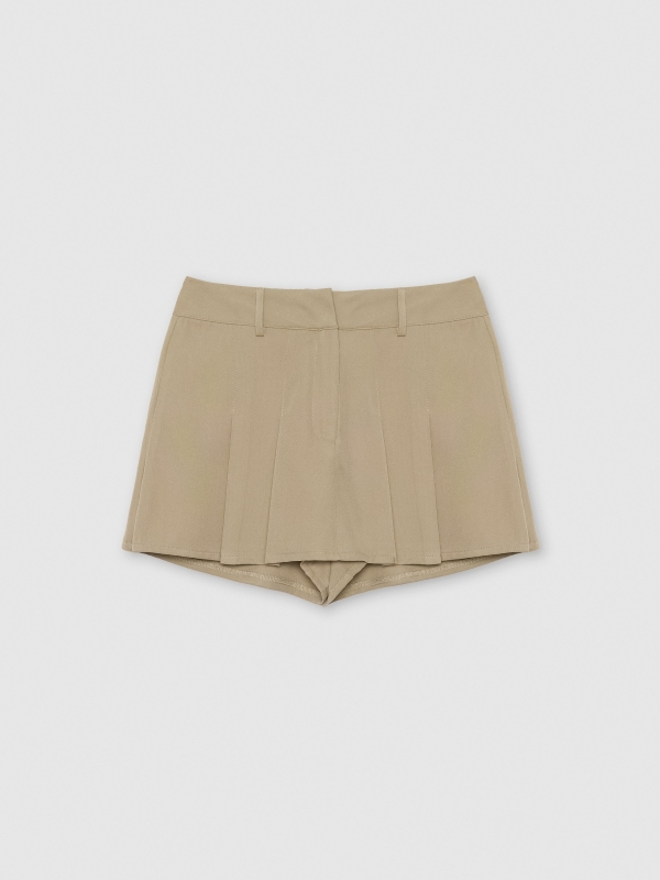  Pleated skort taupe front view