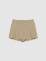 %Pto% Falda pantalón tablas taupe vista frontal