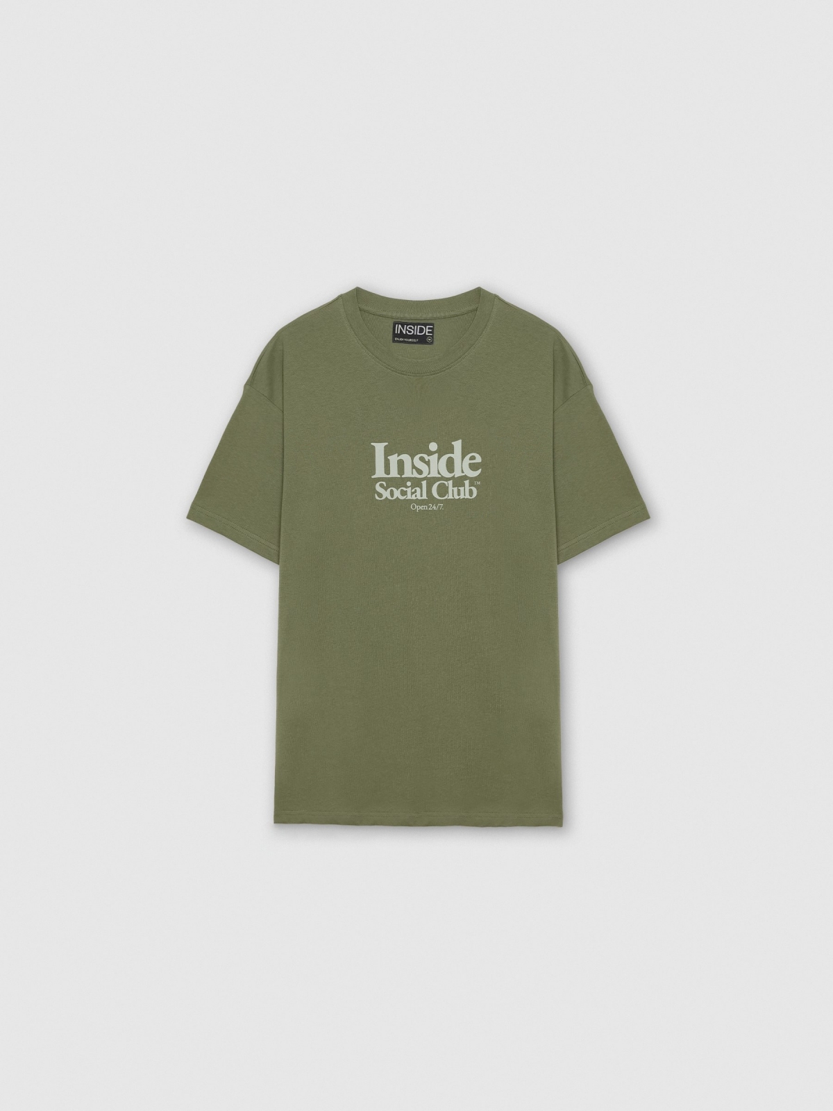  Inside social club t-shirt khaki front view