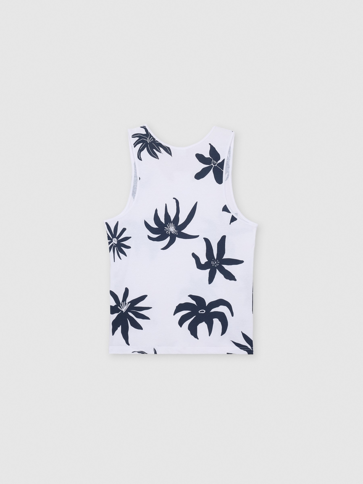 Camiseta de tirantes estampado floral blanco vista trasera