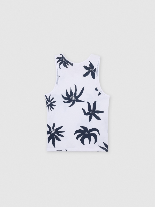 Camiseta de tirantes estampado floral blanco vista trasera