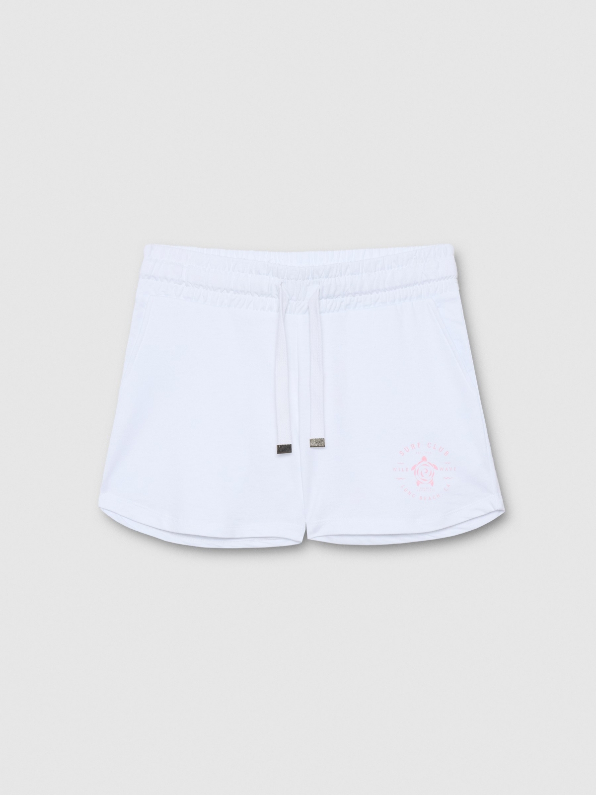 %Pto% Surf fleece bermuda shorts white front view