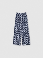 %Pto% Fluid pants birds navy front view