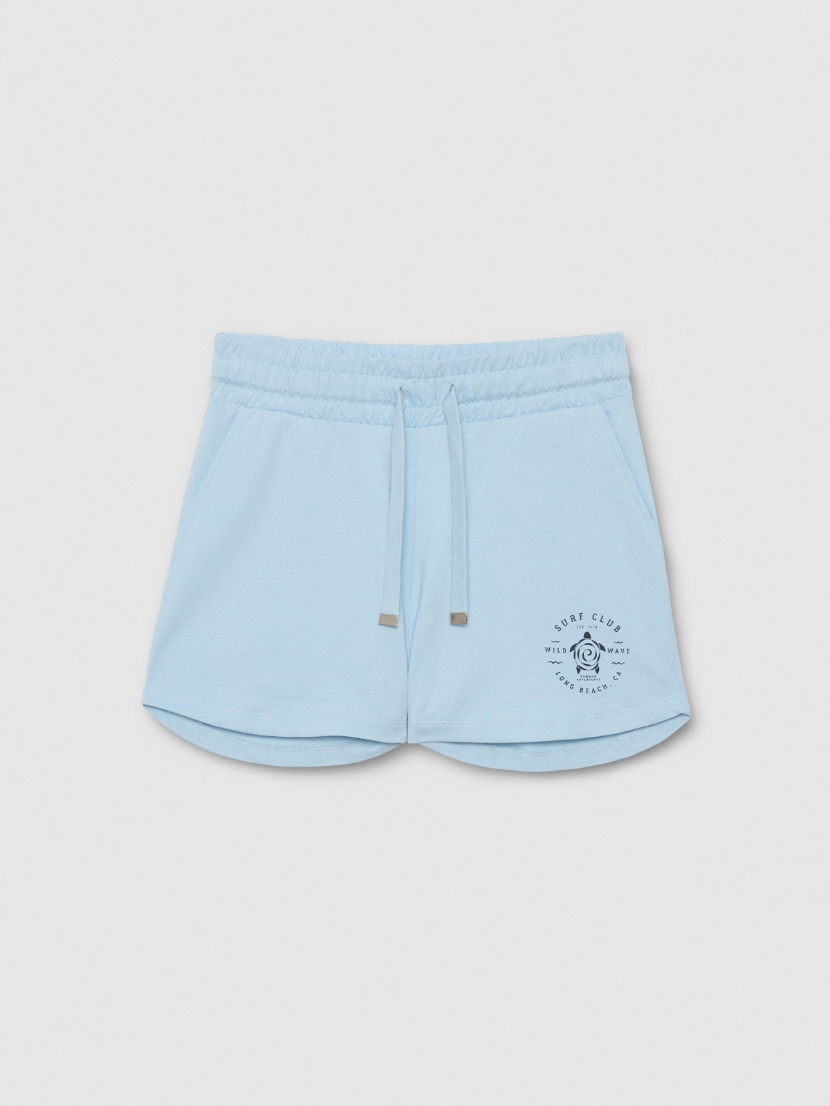  Bermudas felpa Surf azul claro vista frontal