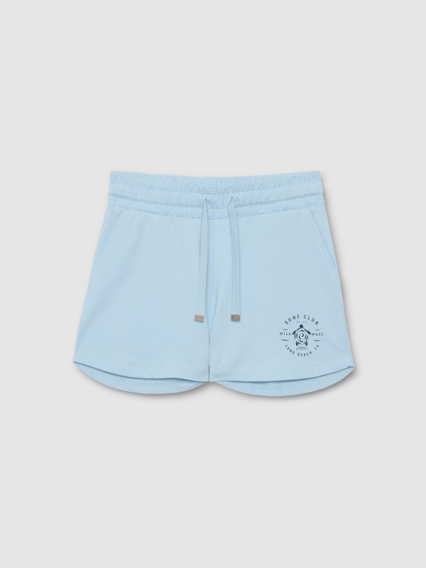  Bermudas felpa Surf azul claro vista frontal
