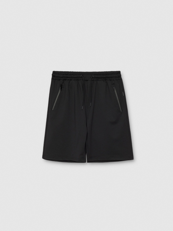  Bermuda jogger básica negra negro vista frontal