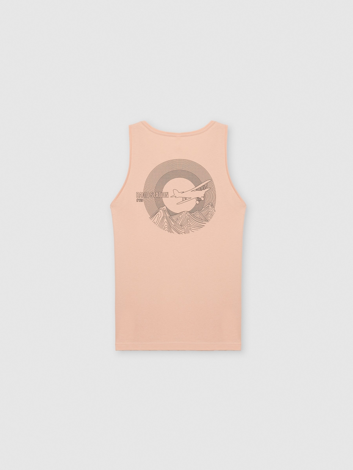 Camiseta tirantes estampado avioneta rosa nude vista trasera