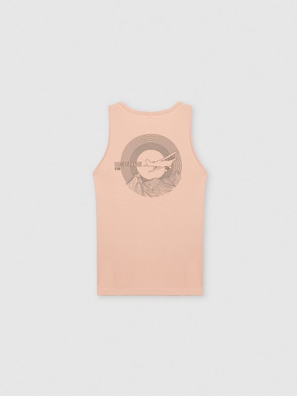 Camiseta tirantes estampado avioneta rosa nude vista trasera