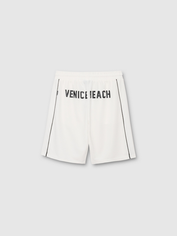 Bermudas Venice Beach blanco vista trasera