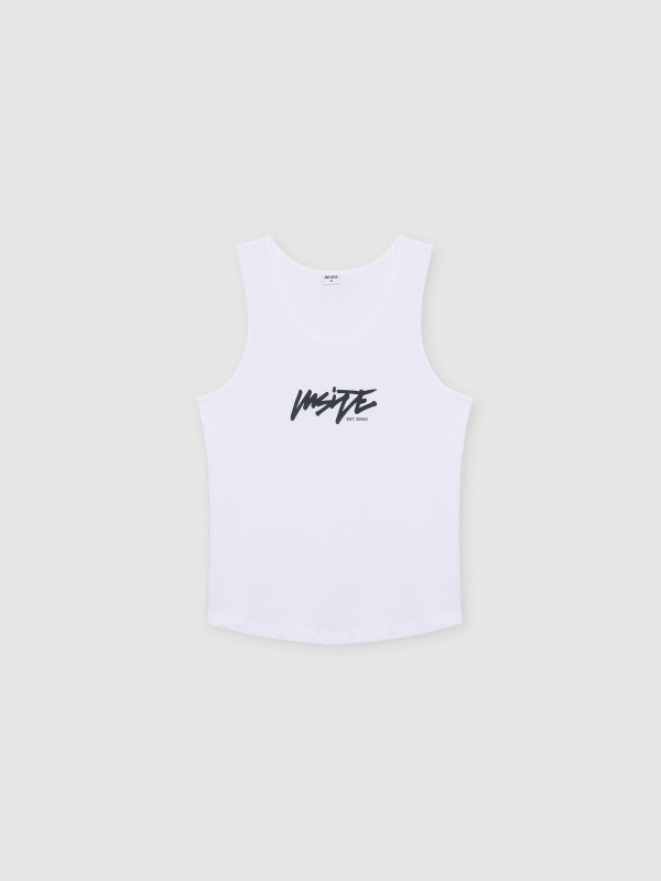  Camiseta tirantes texto Inside blanco vista frontal