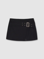 %Pto% Mini skirt belt black front view
