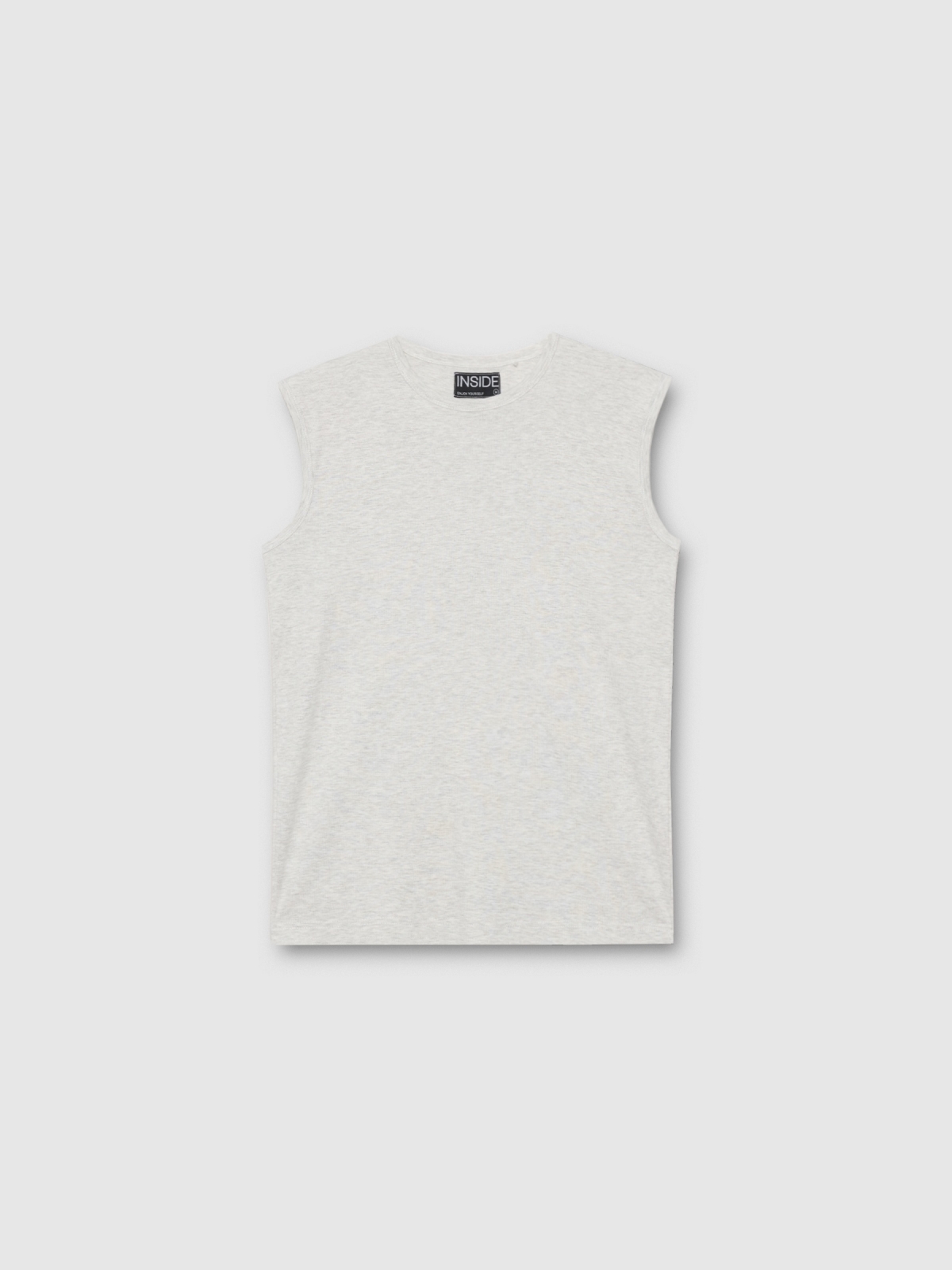  Basic sleeveless t-shirt grey front view