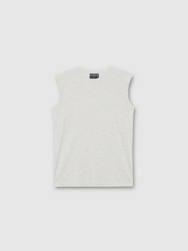  Basic sleeveless t-shirt grey front view