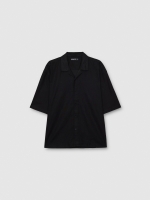 %Pto% Plain short-sleeve shirt black front view