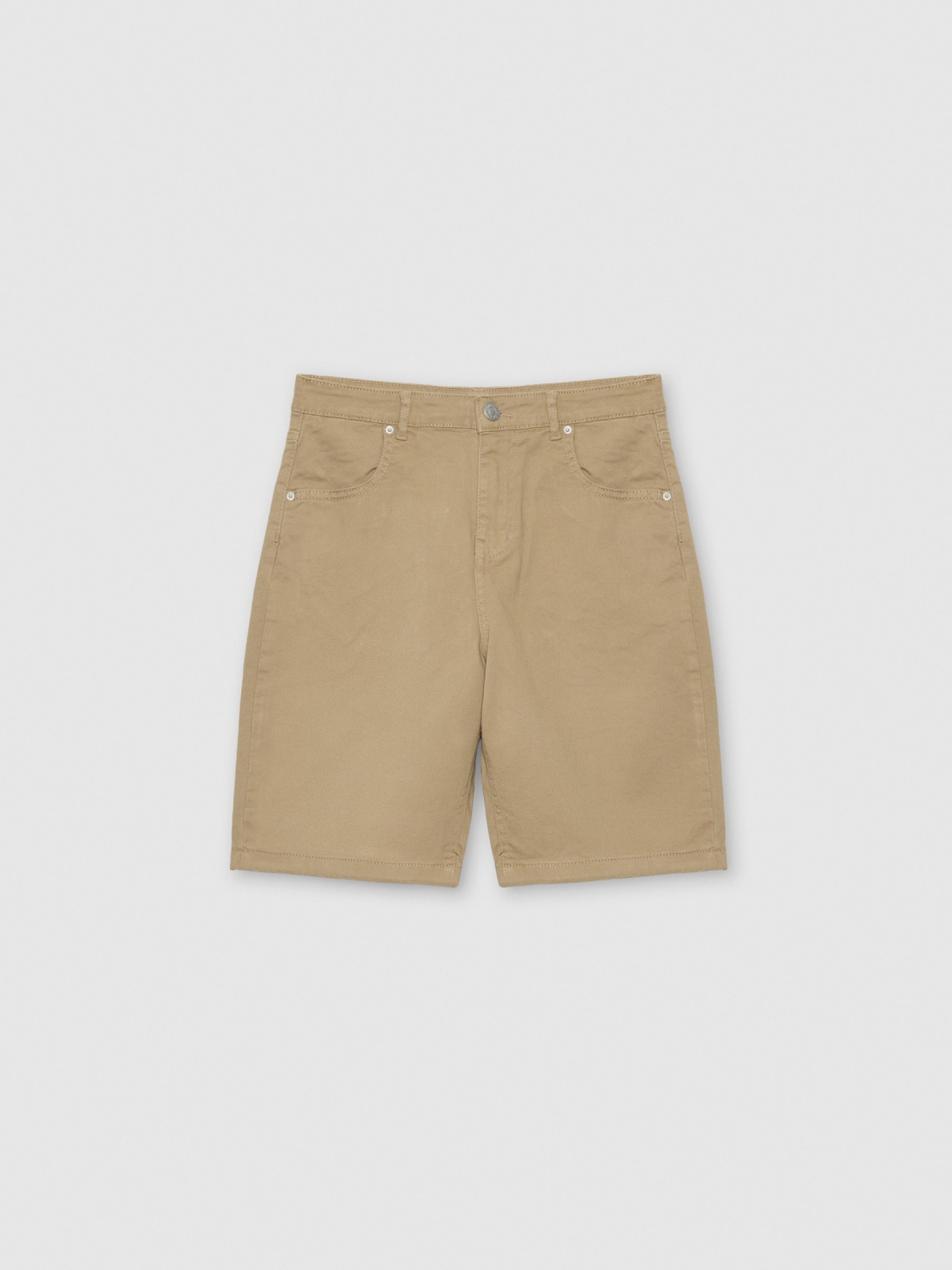 %Pto% Bermudas cor baggy bege vista frontal