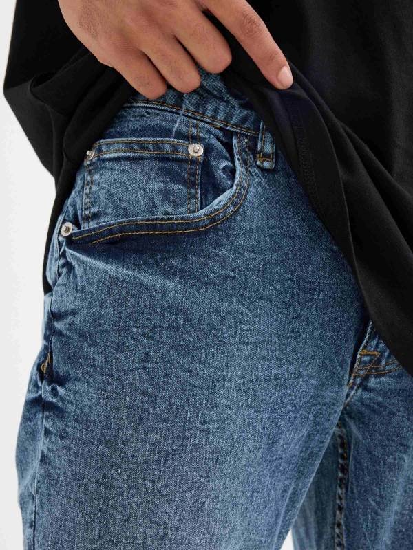 Jeans slim azul ácido azul vista detalle