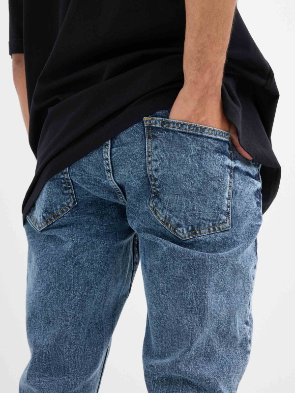 Jeans slim azul ácido azul vista detalle