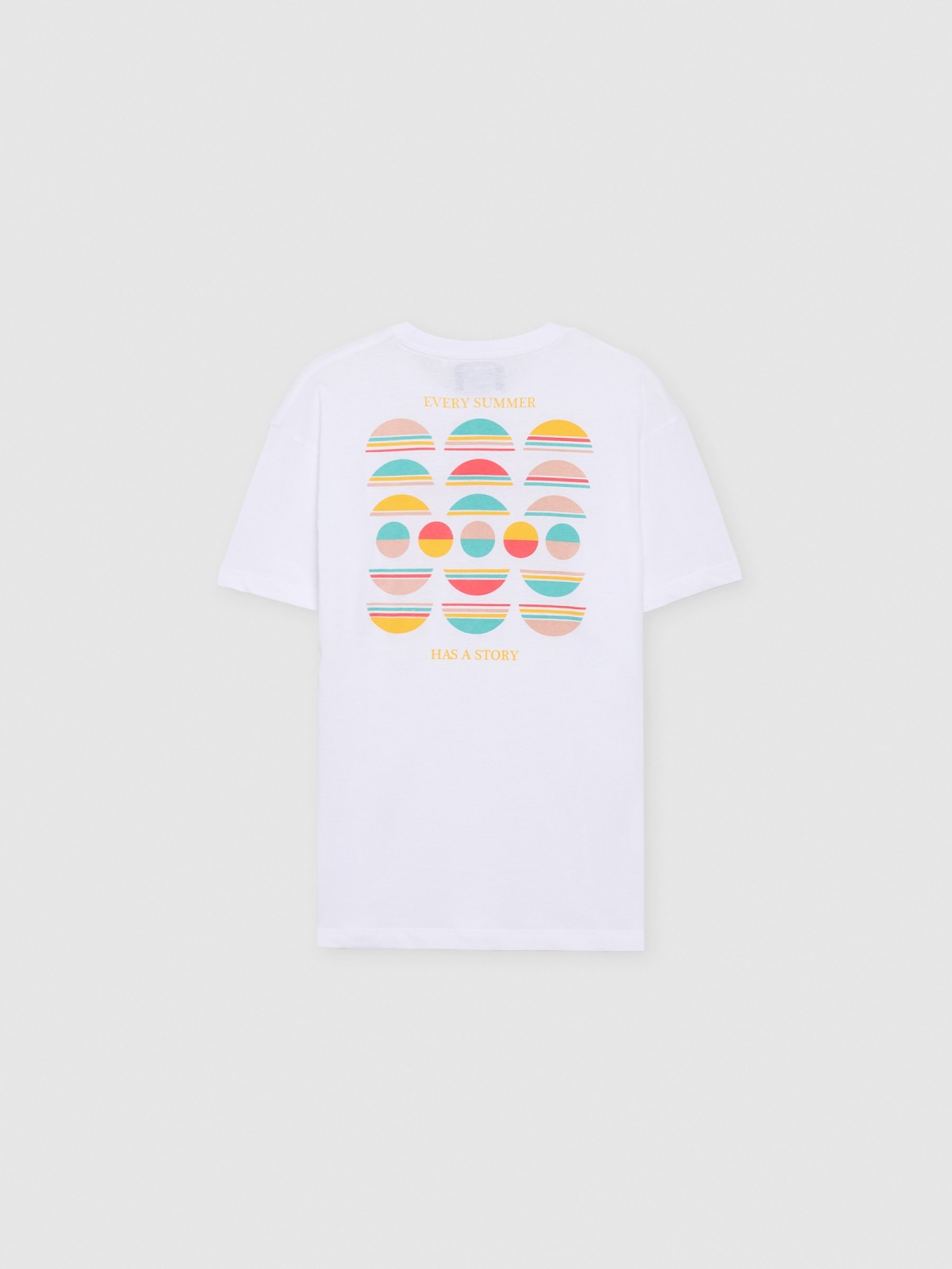 Camiseta estampado summer blanco vista trasera