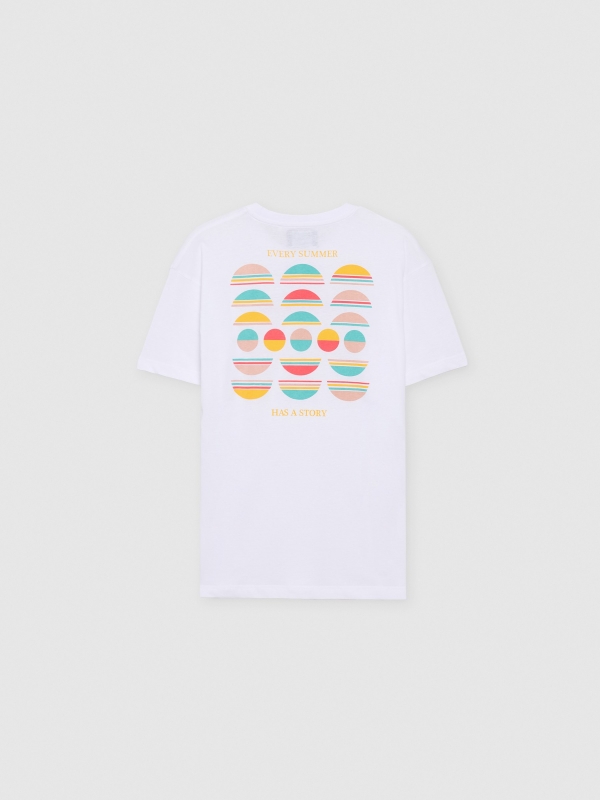 Camiseta estampado summer blanco vista trasera