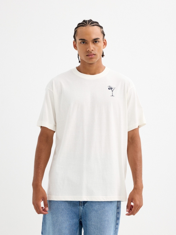 The Hamptons print t-shirt off white middle front view