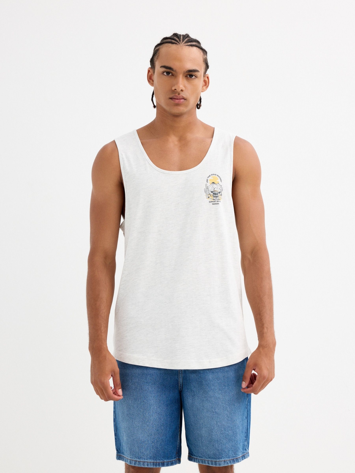 Camiseta de tirantes mountain melange claro vista media frontal
