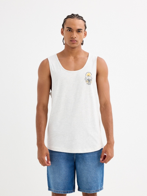 Camiseta de tirantes mountain melange claro vista media frontal