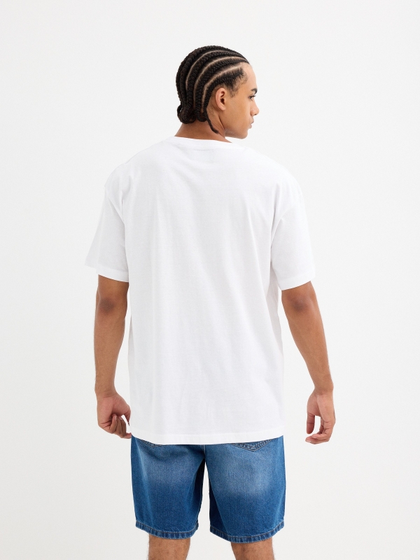 Inside logo t-shirt white middle back view