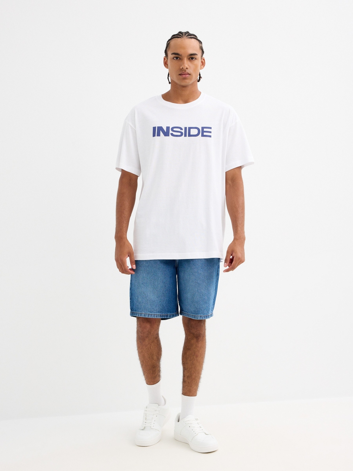 Inside logo t-shirt white front view