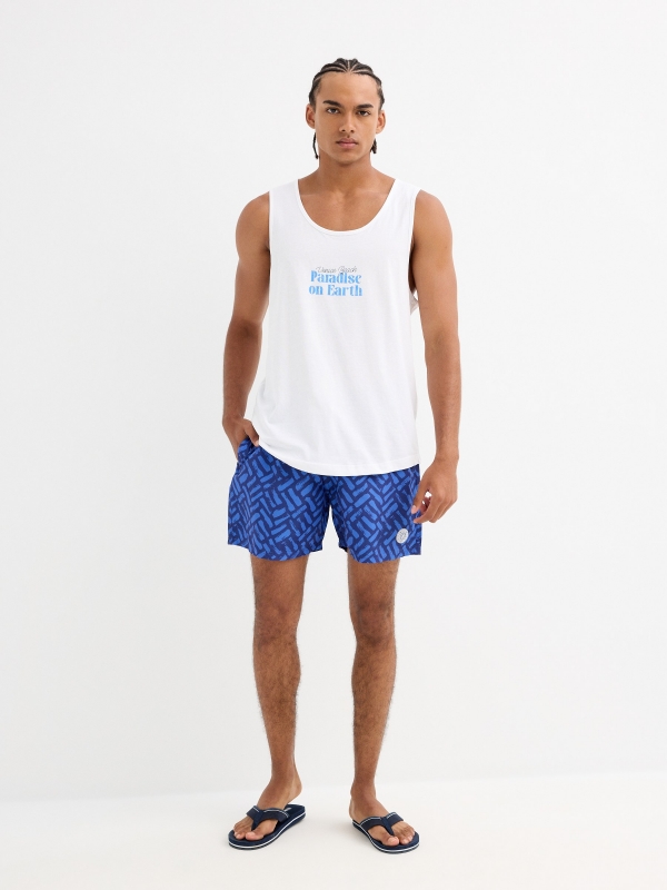 Beach tank top white front view