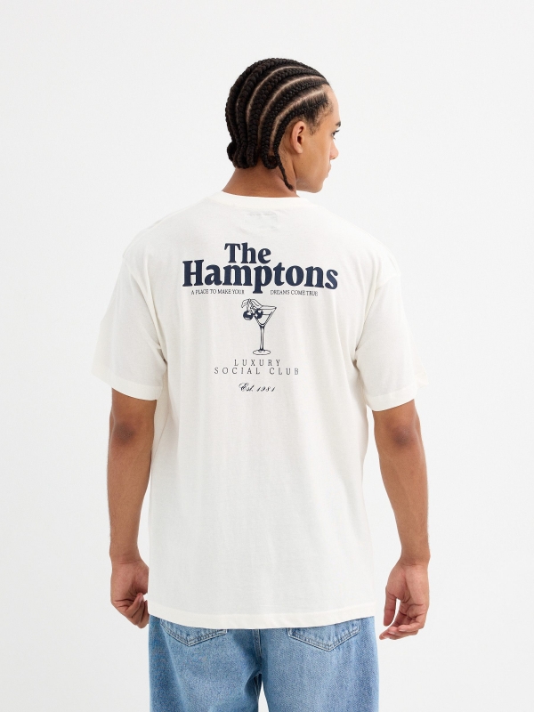 The Hamptons print t-shirt off white middle back view