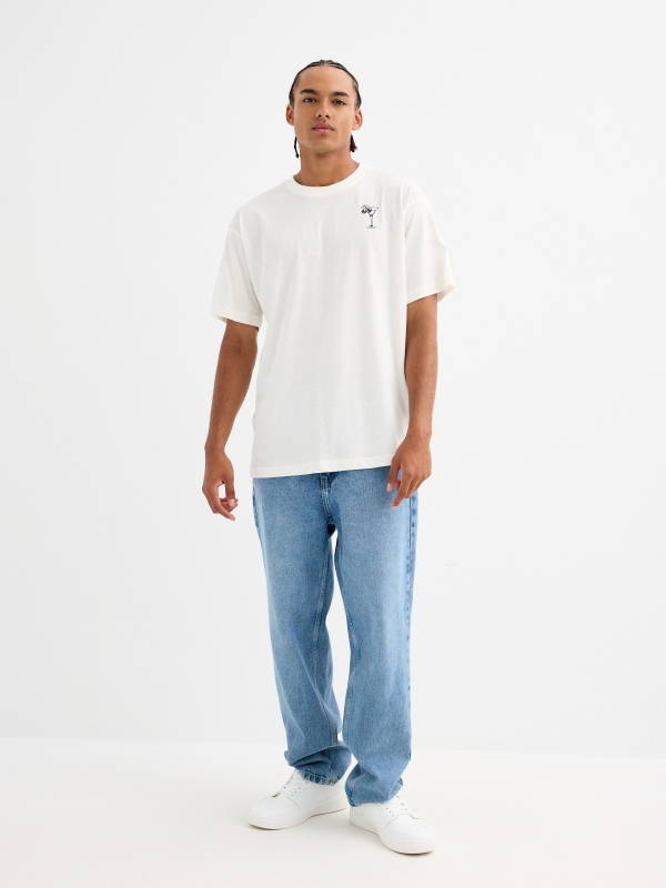 The Hamptons print t-shirt off white front view